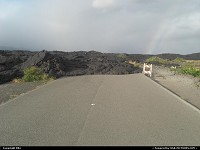 Photo by elki |  Hawaii Volcanoes lava, flower, raimbow, road